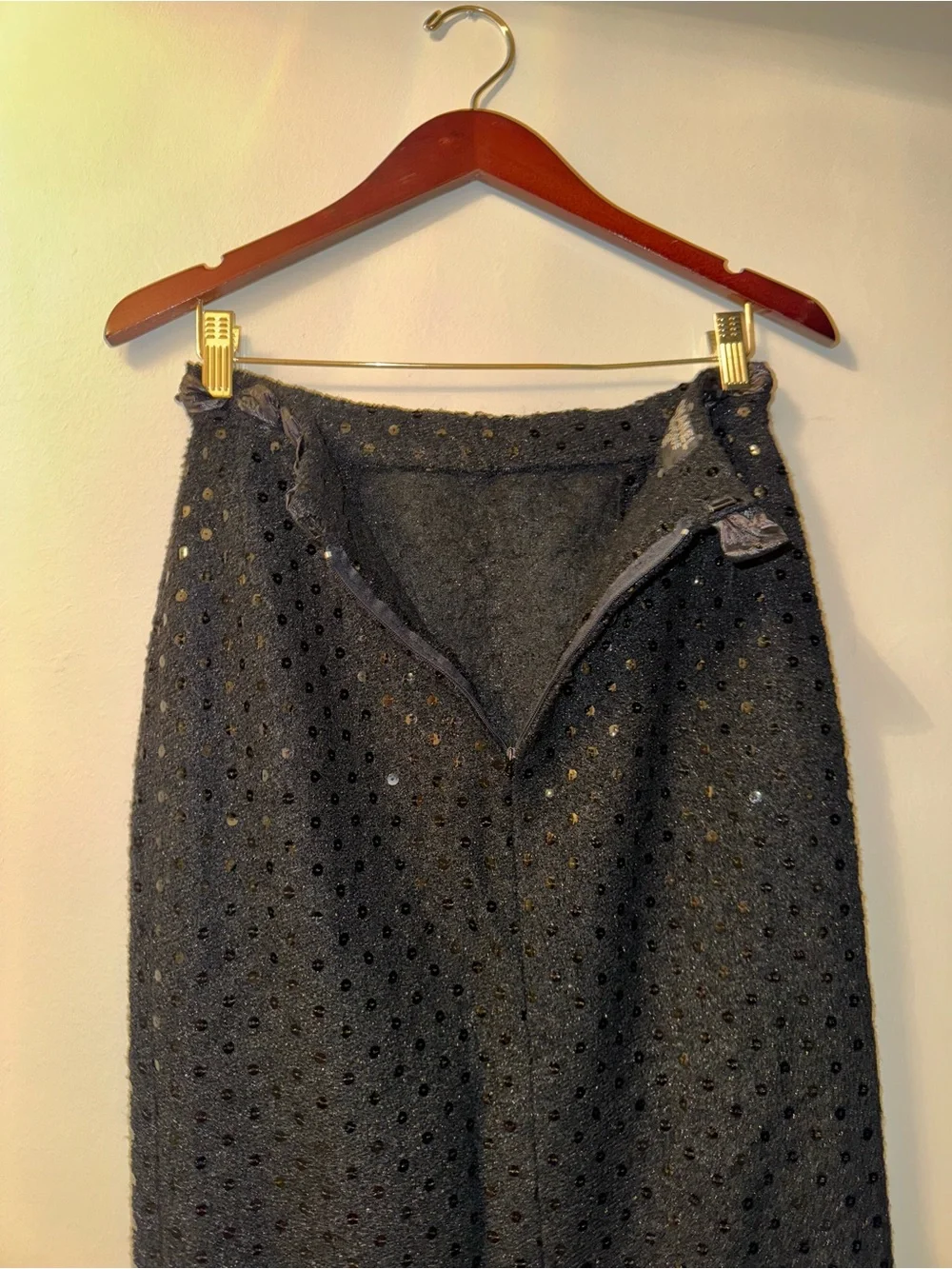 Chanel Suit Black with sequins vintage (2 piece set: jacket and skirt)